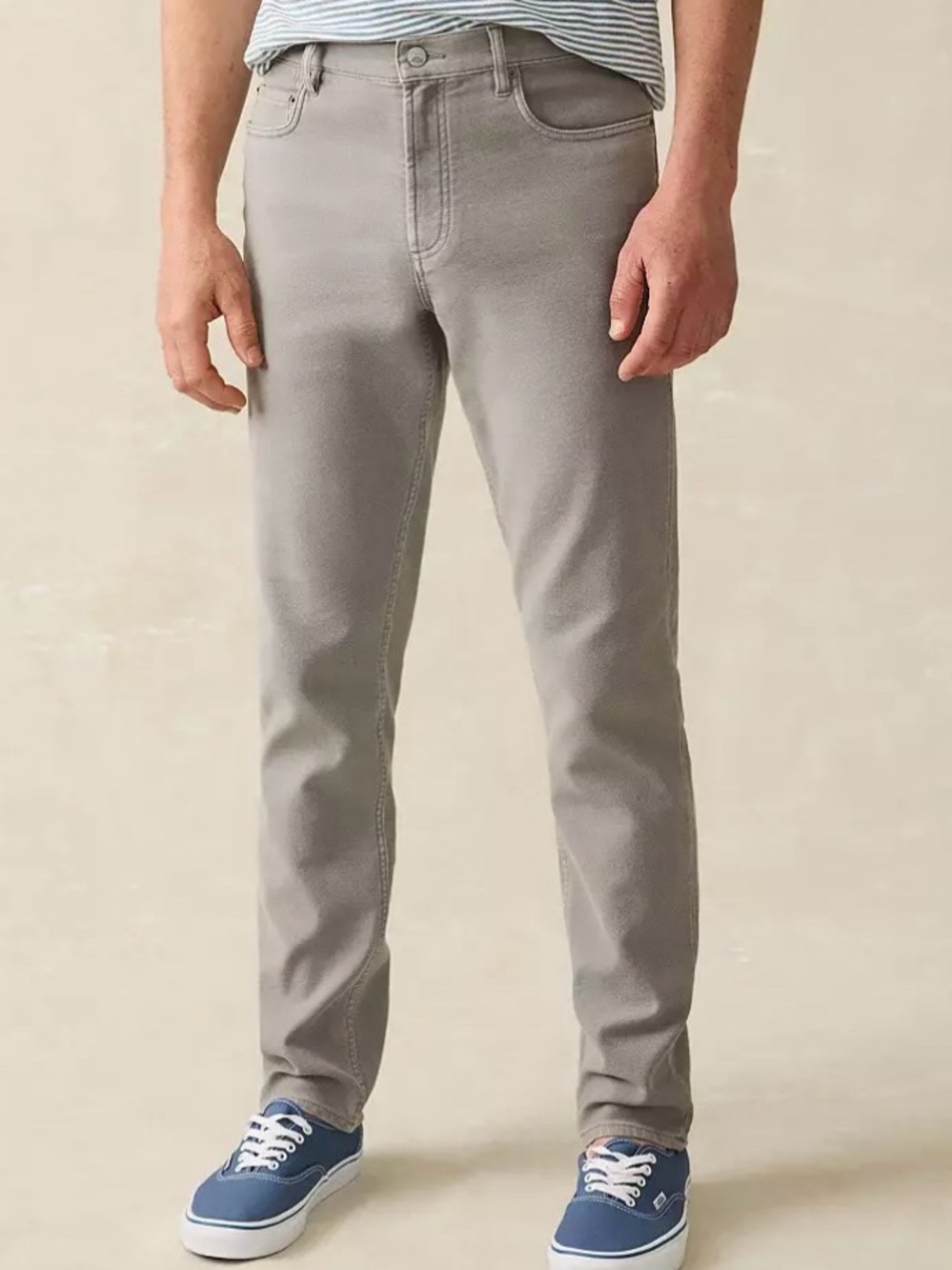 Faherty Men's Stretch Terry 5 Pocket Pants jeans grey s 42